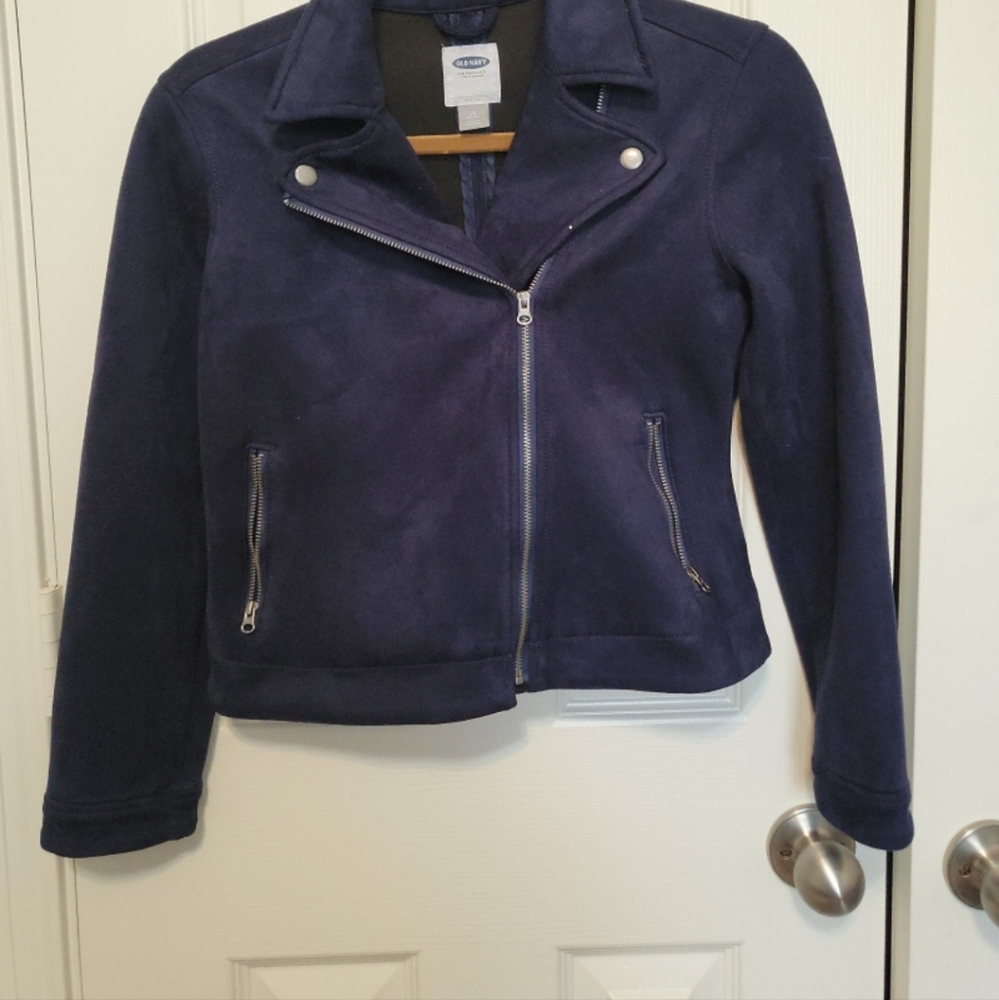 Girls Old Navy blue Faux Suede Jacket